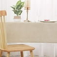 thumbnail image 5 of DWCN Faux Linen Rectangle Tablecloth - Wrinkle and Stain Resistant Washable Table Cloth for Kitchen Dining Room Holiday Table Cover for Party Dinner, Beige, 52 x 70 Inch, 5 of 5