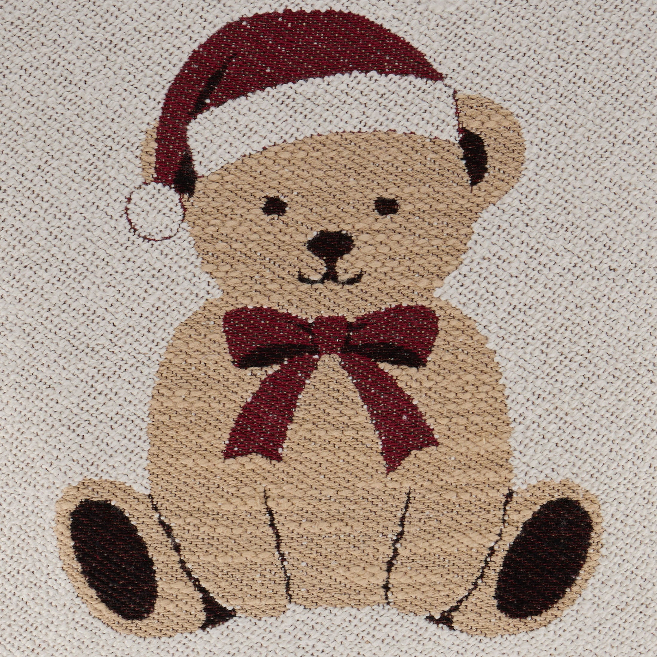 My Texas House Teddy Bear Decorative Christmas Pillow, Multicolor, 18" x 18"