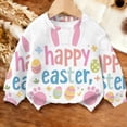 thumbnail image 4 of ITSAME Girls Sweatshirt, Round Neck Easter Print Loose Fit Kids Fashion Casual Pullover Top Multicolor 8-9T, 4 of 6