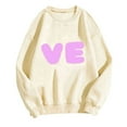 thumbnail image 4 of WREESH Couple Sweatshirts Matching Love - Lo Ve - Valentines Sweatshirts Crewneck Pullover Tops Anniversary Wedding Gifts for Him and Her Beige, 4 of 5