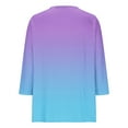thumbnail image 4 of Women's V Neck T Shirts Women's V Neck T Shirts Gradient 3/4 Sleeve Tops for Women Casual Loose Basic Tees, 4 of 9