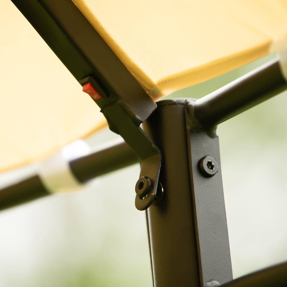 Lowestbest Outdoor Canopy, Round Soft Roof Pavilion with Detachable Curtains, Khaki Lowestbest Outdoor Canopy, Round Soft Roof Pavilion with Detachable Curtains, Khaki