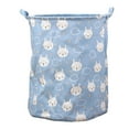 thumbnail image 3 of Patterned Linen Laundry Hamper - Large Open Top Fabric for Bedroom or Bathroom Breathable -Blend Material Durable and Easy to Clean Stylish Home Storage, 3 of 5