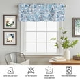 thumbnail image 4 of Rod Pocket Window Valances Blue Gradient Paisley Flower Short Kitchen Curtains Abstract Ethnic Floral Window Treatment Drapes for Bedroom Bathroom Living Room 56x16In,1 Panel, 4 of 9