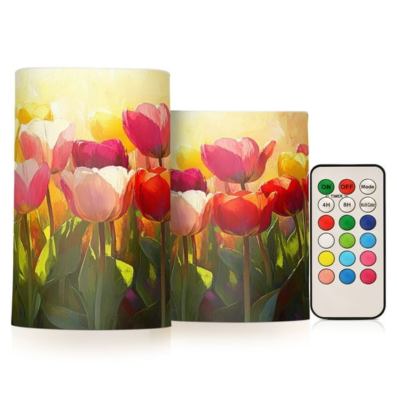 BZSMCE Flameless Candles LED Lights Radiant Tulip Glow Creativity Battery Candles