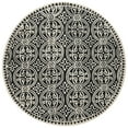 thumbnail image 2 of SAFAVIEH Cambridge Leslie Geometric Wool Area Rug, Black/Ivory, 3' x 3' Round, 2 of 8