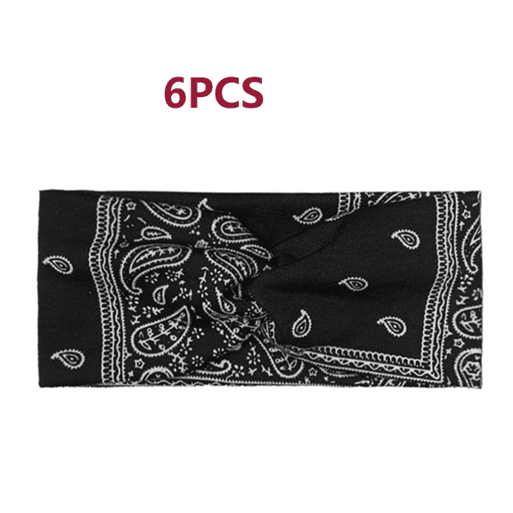 BESTSKY 6Pcs Bandana,Handmade Craftsmanship Head Scarf,Breathable Fabric Sweat Absorption Bandanas Bulk,Black