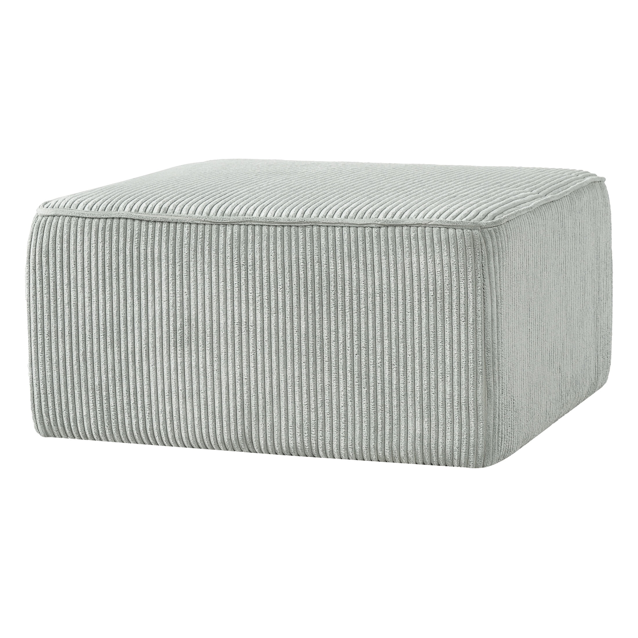Christopher Knight Home 29.7" Corduroy Upholstered Sectional Ottoman, Wood Frame, Light Blue