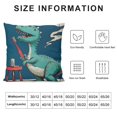 thumbnail image 5 of Throw Pillow Cover Funny Cute Dinosaur on Bicycle Graphic Sport Jungle Monster City Decorative Throw Pillow Cushion Case for Home Couch Living Room Bed Sofa Car, 5 of 5
