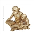 thumbnail image 4 of 9" x 7" Gold Polystone Monkey Sculpture, by DecMode, 4 of 9