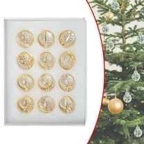 BinKFF 12 Pcs Christmas Hanging Glass Ball Ornaments Multicolor Christmas Tree Decorations Decorative Glass Balls for Xmas Tree Party Decoration Wedding, 0.9 inchs