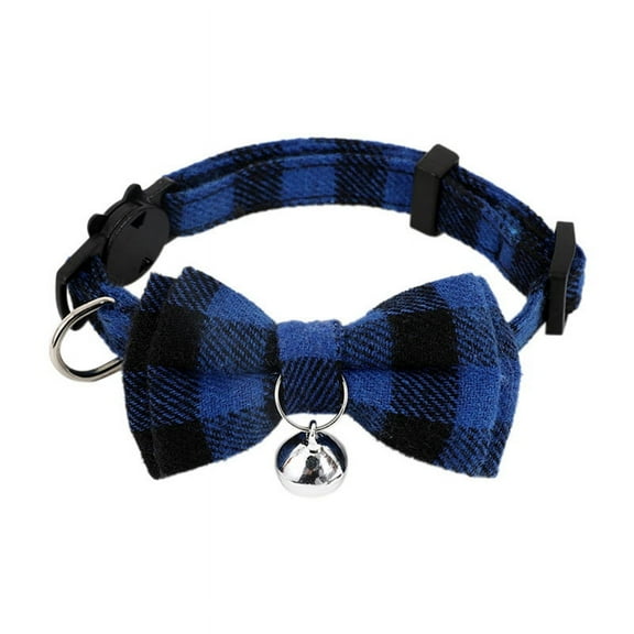 A-Cute Cat Collar Small Puppy Cat Dog Collars Bow Kitten Collar Bowknot Necklace with Bell for Dog Cat,1 x cat collar,Blue