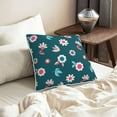 thumbnail image 6 of Velvet Decorative Throw Pillow Covers Set of 2, Soft Square Cushion Cover with Invisible Zipper Cute Spring Flowers Printing, 20"x20", 6 of 7