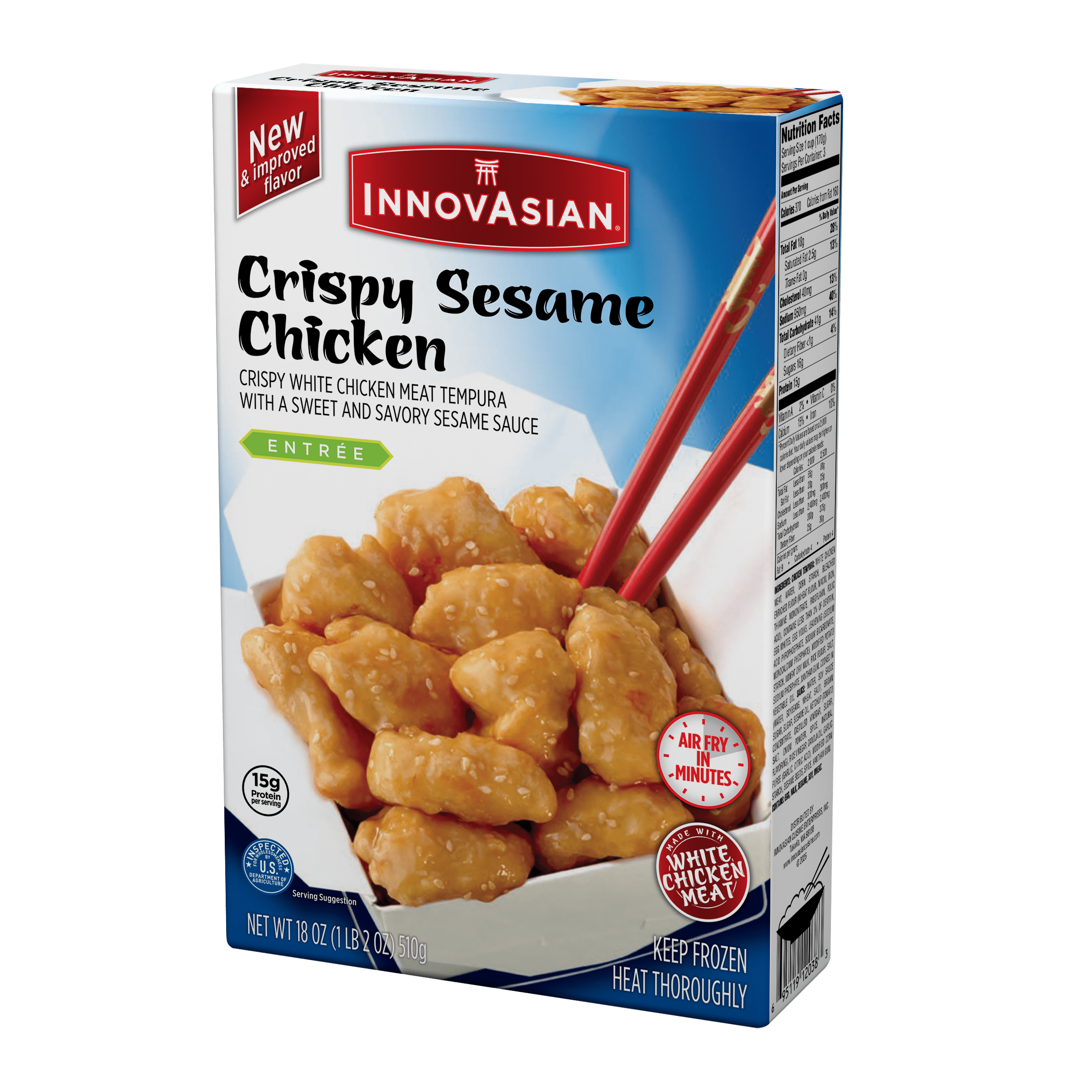 InnovAsian Crispy Sesame Chicken, 18 oz (Frozen Meal)