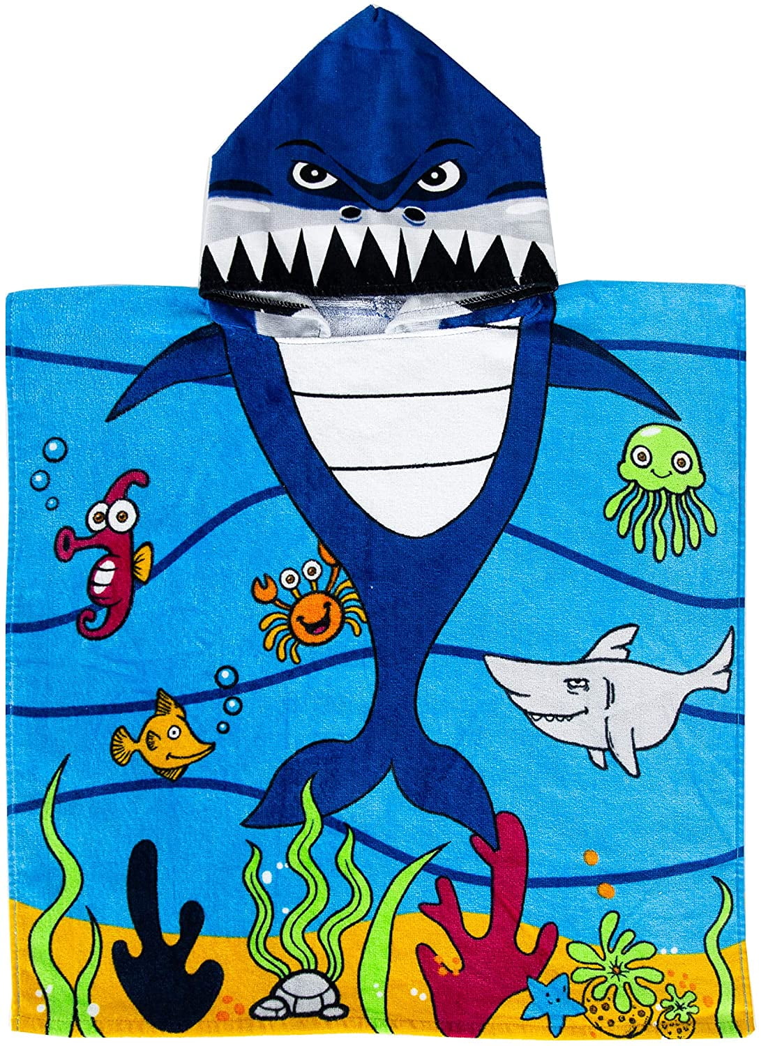 Giant Shark Whale Round Beach Towel Elastic with Fringe Circular Yoga Mat Blanket for Women Girls Kids 59 Inches 