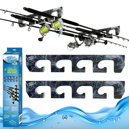 Rush Creek Creations Reel Salty Fishing Rod Wall/Ceiling Holder 4 Rod Capacity-Reel Salty Marine Grade