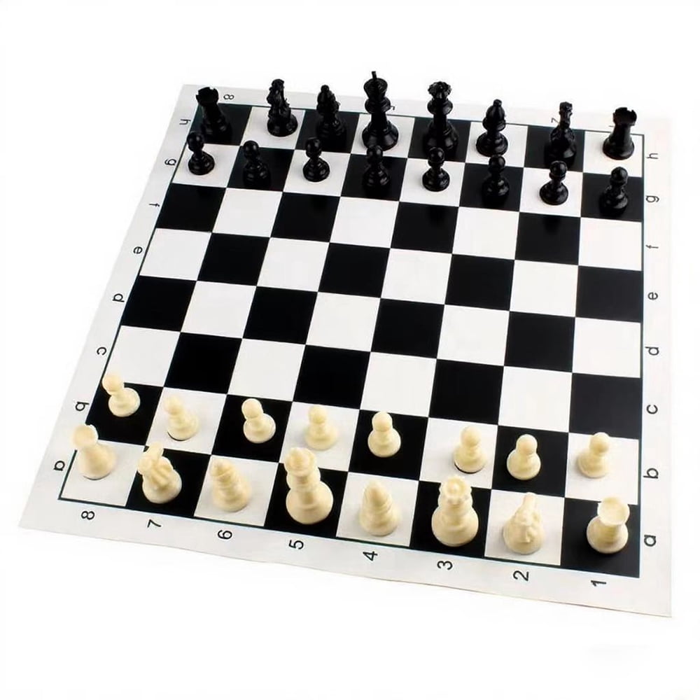 DGZEOLOO Large Portable Chess Set with Storage Bag, Weighted Pieces, for Teens (14+) & Adults, Training & Tournament Use