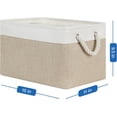 thumbnail image 2 of Fabric Storage Baskets 4Pack Storage Bins Decorative Basket for Gift, Clothes Bin with Rope Handle, Rectangle Baskets for Storage, Blankets(White&Khaki,15x11x9.5 inch), 2 of 13