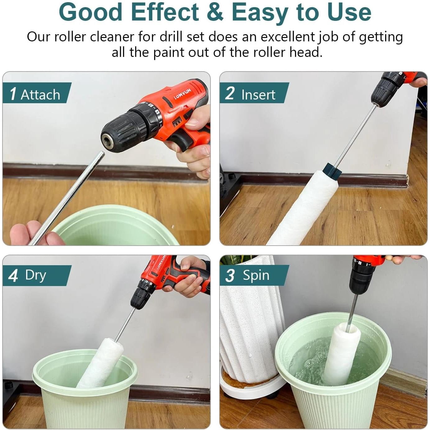 Paint Roller Cleaner Dryer Washer Cleaning Tool for Paint Rollers, Fit 9’’ to 18