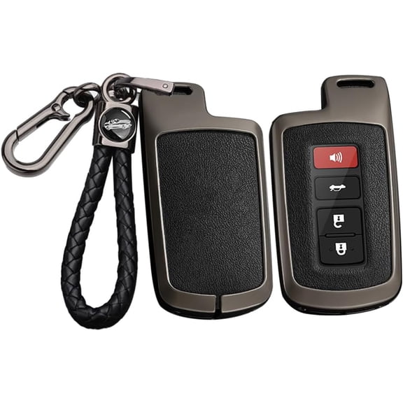 Key Fob Cover Compatible with Toyota Highlander Tacoma Corolla Sequoia Camry Tundra Avalon RAV4 4Runner C-HR 2012-2021 3/4 Button Keychain Case Holder Protector,Black