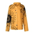 thumbnail image 5 of HOMBOM Womens Classic Fit Polo Shirts Button down Fall Yellow Long Sleeve Tops Floral for Women, 5 of 6