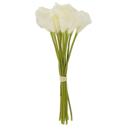 - Banquet Bridal Wedding Bouquet Gift Calla Lily Artificial Flowers White 12 Pcs