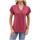 thumbnail image 2 of Fiudx Ofertas Flash Del Día Tops con Estampado de Moda para Mujer, Blusa de Manga Corta, Camisetas Divertidas con Cuello Redondo, 2 of 4