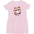thumbnail image 3 of Inktastic Cute Owl Holding a Heart Girls Toddler Dress, 3 of 5
