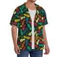 thumbnail image 4 of Cauagu Pineapple Fruit Colorful Men's Short Sleeve Button Down Hawaiian Shirt for Men Bowling Shirts Casual Summer Beach Shirt,Small, 4 of 6