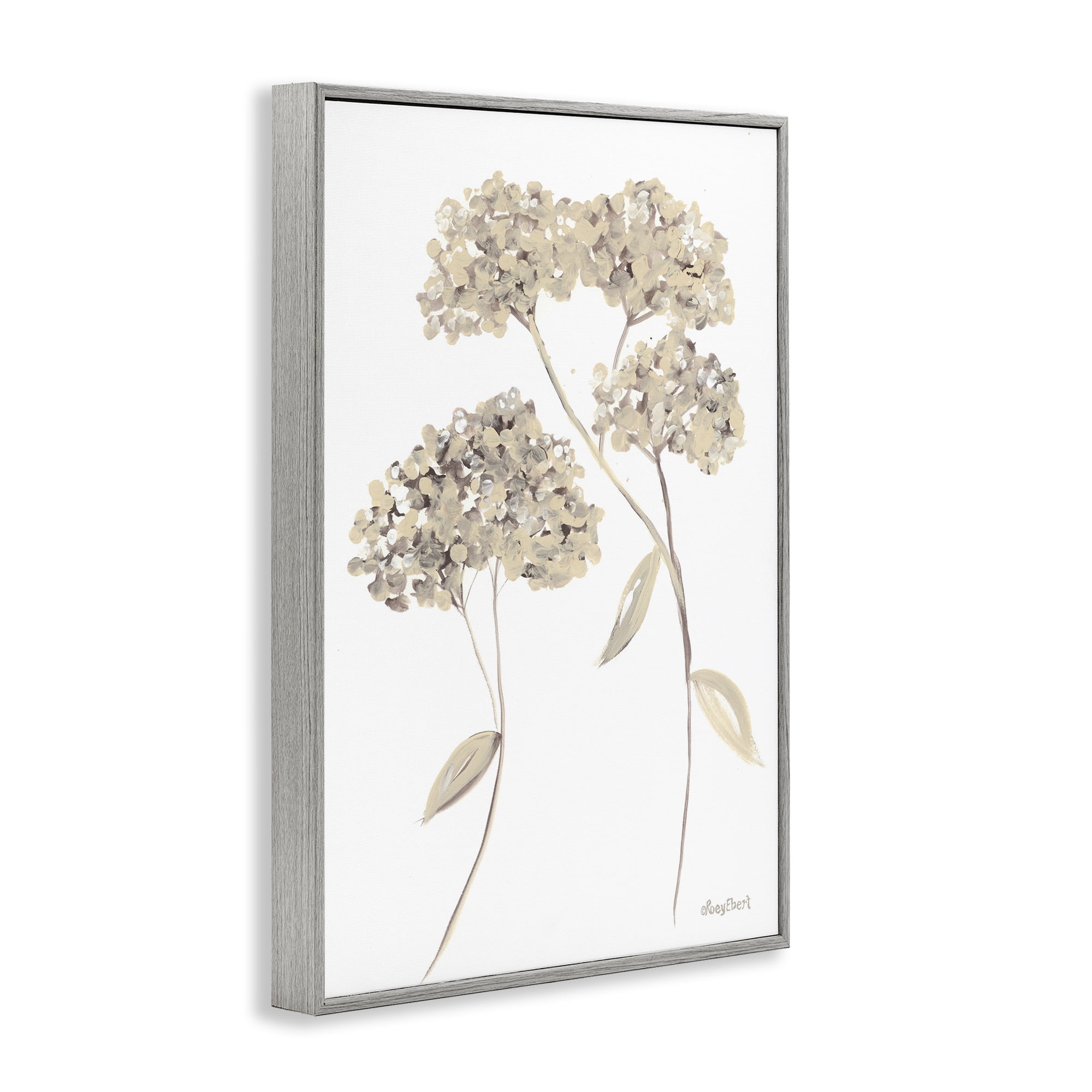 Stupell Industries Soft Geranium Florets Botanical & Floral Painting Gray Framed Art Print Wall Art, 16 x 24