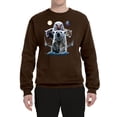 thumbnail image 2 of Collage of Popular Wild Life Animals | Mens Animal Lover Crewneck Graphic Sweatshirt, Brown, Small, 2 of 3