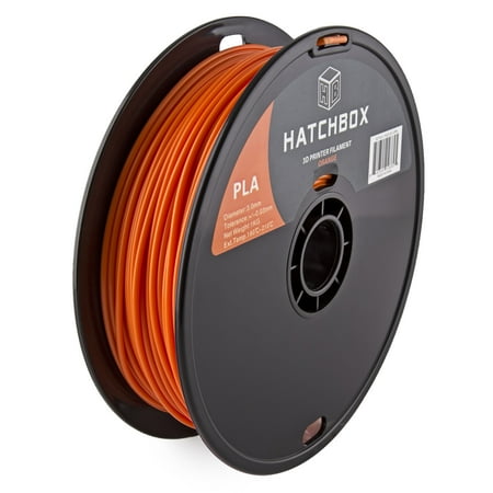 HATCHBOX 3D PLA-1KG3.00-ORN PLA 3D Printer Filament, Dimensional Accuracy +/- 0.05 mm, 1 kg Spool, 3.00 mm, Orange