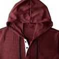 thumbnail image 5 of YLSDY Men's Casual Hooded Sweatshirts Fashion Hoodies Short Sleeve Solid Color Pullover Top Summer Blouse Wine L, 5 of 8
