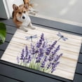 thumbnail image 3 of Purple Lavender Entryway Rug 2'x3'&nbsp; Non Slip Front Door Mats, Summer Watercolor Dragonfly Wooden Grain Entrance Rugs Indoor Outdoor Carpet, Washable Floor Mats Small Area Rug for Bedroom Kitchen, 3 of 8