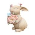 thumbnail image 2 of Estatua de Conejo de Pascua Zulema con flores, 2 of 8
