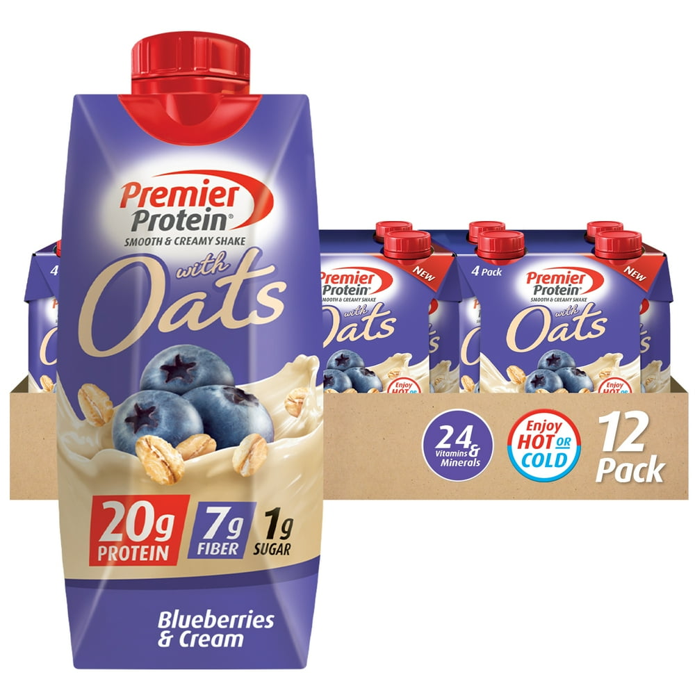 Premier Protein Shake with Oats, Blueberries & Cream, 20g Protein, 11 fl oz, 12 Ct