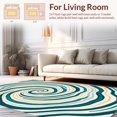 thumbnail image 2 of ODIKA 6'x9' Machine Washable Non-Slip Area Rug, Zen Garden Ripple Effect Floor with Concentric Waves High Traffic Rug with Pad, Teal, 492249, 2 of 8