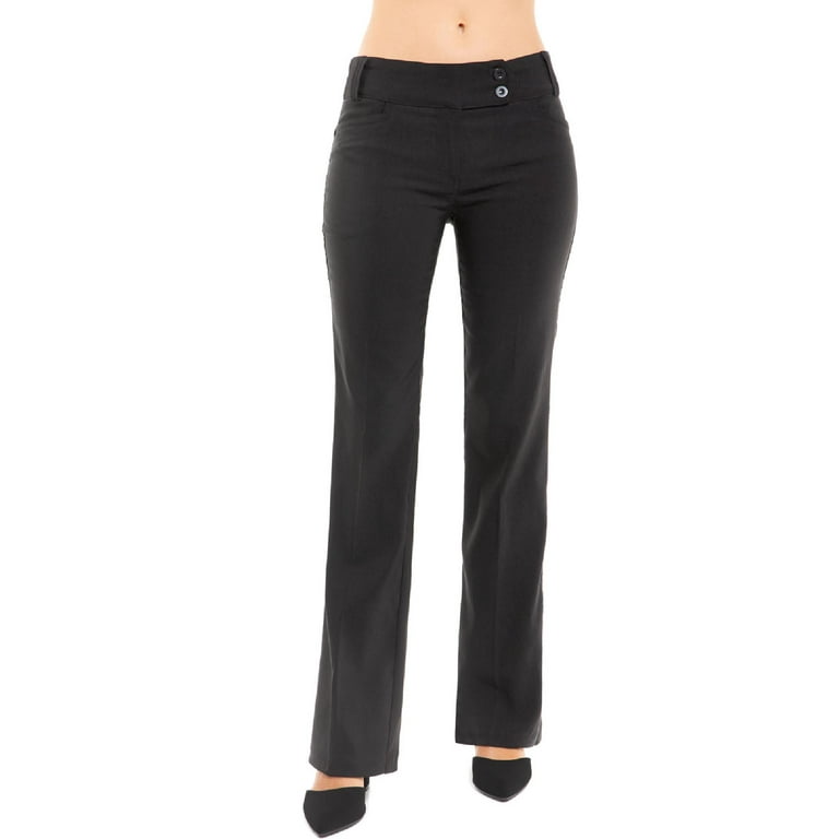 Active Ultra Stretch Suit Pants With Pintucks - Molly Black MADLADY