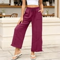 thumbnail image 6 of Mgmyaa Women's Sporty Activewear Jogger Pants Full Length Mid Waist Elastic Waist with Adjustable Waist and Exterior Pockets Relaxed Fit Soft Cotton Blend Trousers for Jogging, 6 of 9