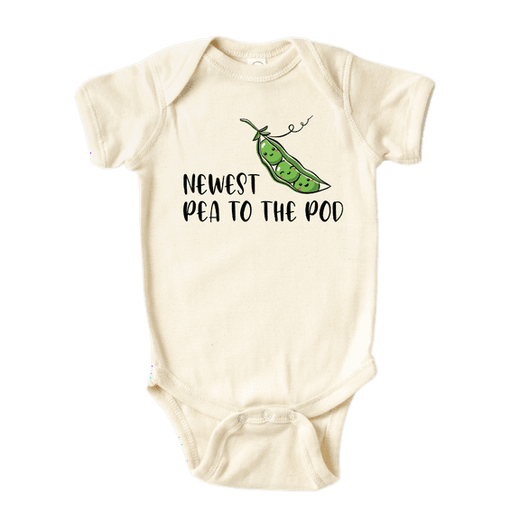 Newest Pea to the Pod Shirt Premium Cotton Custom Baby Clothes Unisex Baby Announcement Onesie for Boys and Girls 12m Natural