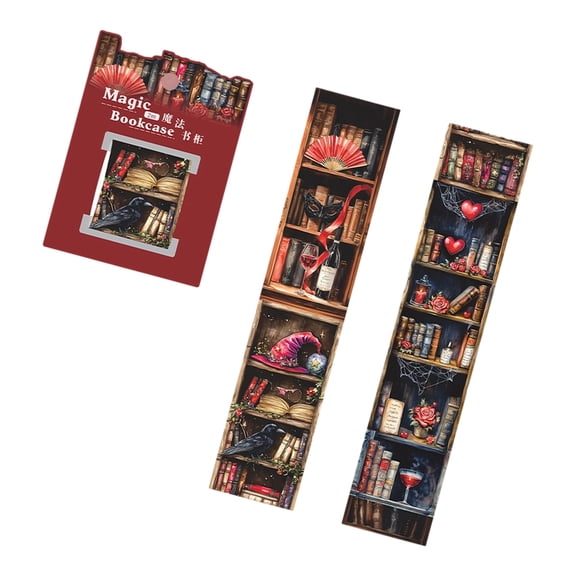 6Roll Bookshelf Theme PET Sticker Decorative Tape 40mmX2m For Scrapbooking Notebook Journal Planner Photo Album Crafting