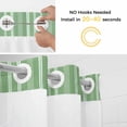 thumbnail image 1 of No Hook Shower Curtain and Liner Set, Green Striped Washable Fabric Shower Curtains for Bathroom, Bathtub, Farmhouse Stripes Modern Vintage Waterproof Bathroom Curtains 72W x 78H, 1 of 8