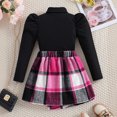 thumbnail image 5 of Vdoaml Girls Puff Sleeve Turtleneck Top Skort Set Kids Fall Winter 2 Piece Outfit Children Casual Dressy Clothing 4-5 Years Black, 5 of 5