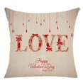 thumbnail image 4 of Juego de 4 fundas de almohada para el día de San Valentín, 18 x 18, decoración de granja primaveral, amor rojo, 4 of 4