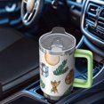 thumbnail image 4 of Holiday Santa 40oz Travel Coffee Cup with Handle and Straw Lid, Christmas Stainless Steel Insulated Mug, Leak Proof Tumbler Gifts for Women, 4 of 4