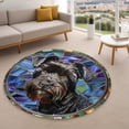 thumbnail image 6 of Robot Friends Round Area Rug, tech cartoon circle carpet for playroom or boys bedroom, soft washable non-slip floor mat, fun futuristic décor, 6 of 7