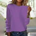 thumbnail image 2 of MESSUEN Warm Sweaters for Women Thermal Shirts for Women Winter Sweaters for Women Blouses Women's Shirts Blouses Winter Knit Sweater for Women Tops for Women Summer Purple M, 2 of 3
