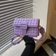 thumbnail image 5 of Bolso de cuero artificial con forma de rombo, tendencia, nueva moda, bolso de mensajero, bolso pequeño sencillo de un solo hombro, morado, 5 of 5