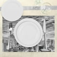 thumbnail image 3 of Ambesonne Landscape Place Mats Set of 4, New York Skyscraper, Standard Size, Black White, 3 of 6