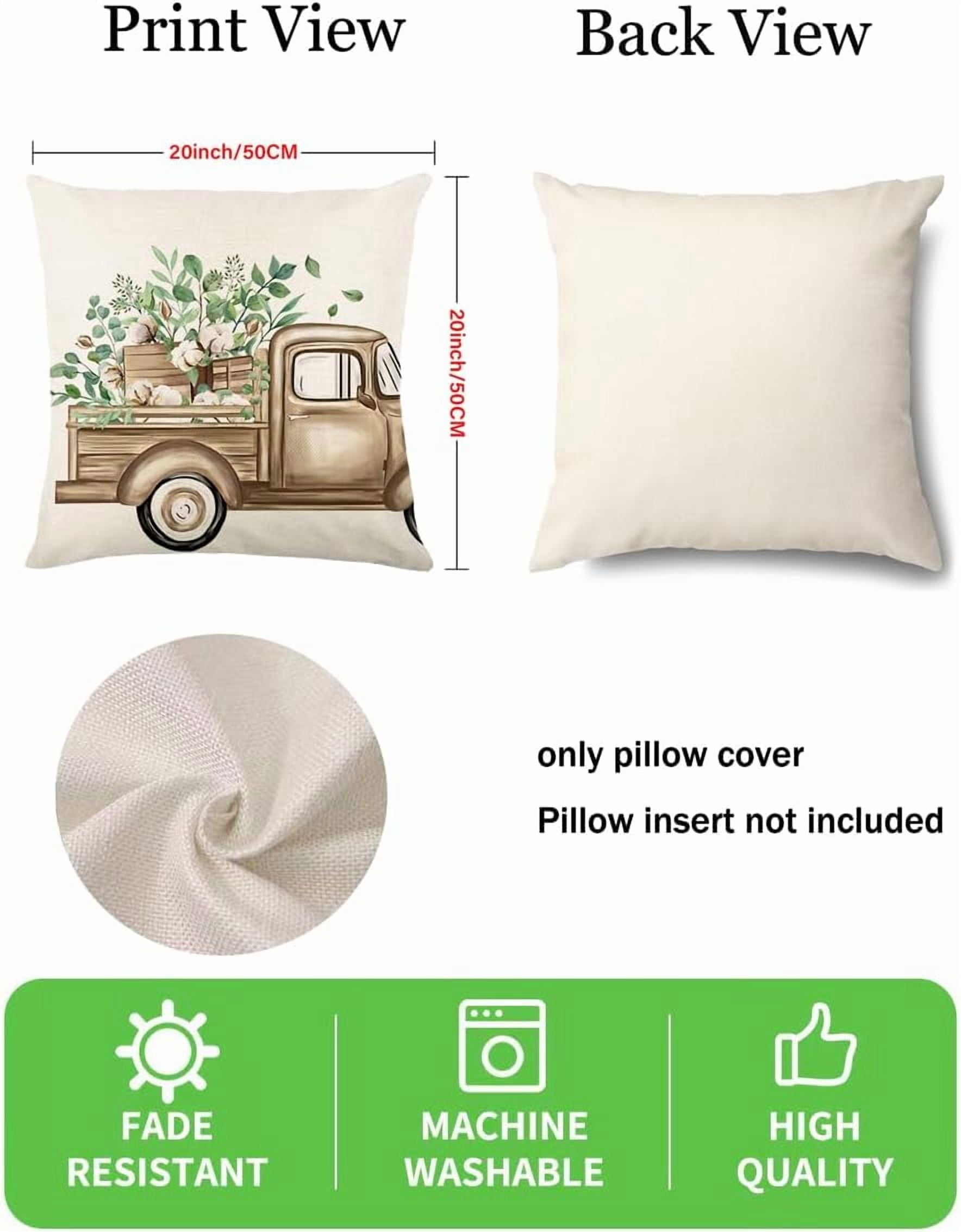 Throw Pillow Covers 20x20 Set of 4 Farmhouse Pillow Covers Natural Home Sweet Home Cushion Cases for Sofa Couch Living Room Outdoor Home Decor